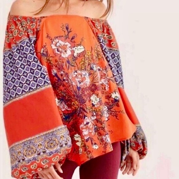 πΊπHPππΊ NWT Free People Positano Floral Print Blouse - Picture 3 of 16